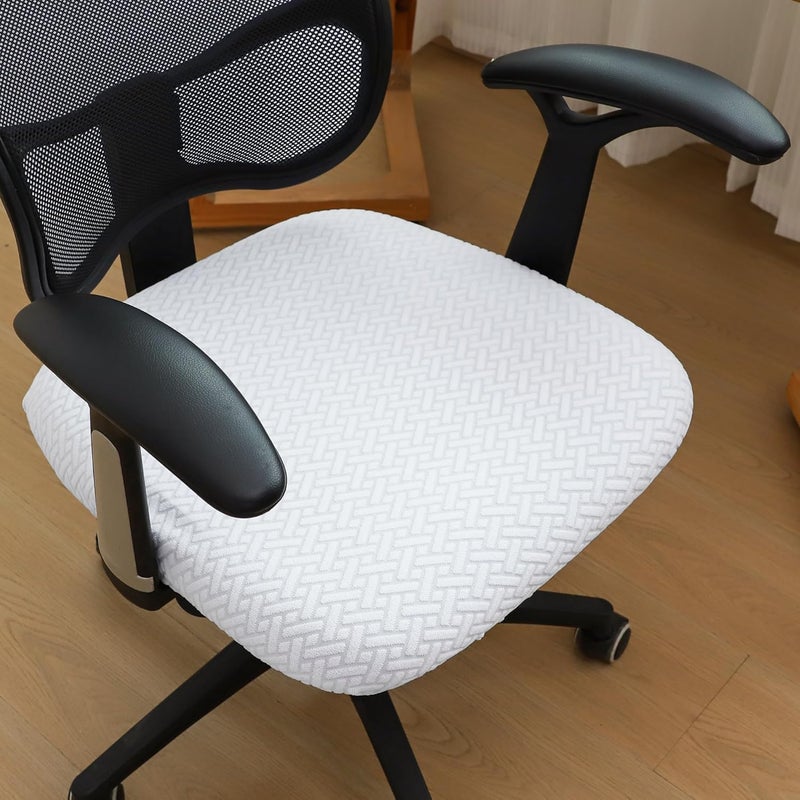 FORCHEER Waterproof Office Chair Seat Cover 20x20 1 Piece Strechable Jacquard Mesh Office Chair Seat Slipcover for Desk Chair Washable Replacement - Image 2